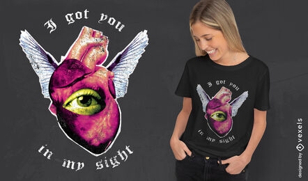 Valentines eye and hearth psd t-shirt design