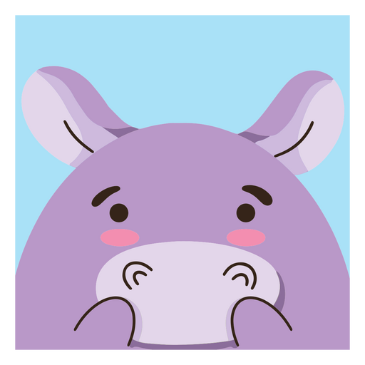 Cute baby hippo PNG Design