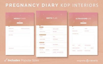 Modelo de interior KDP de diário de gravidez