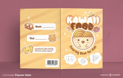 Diseño de portada de libro de comida kawaii