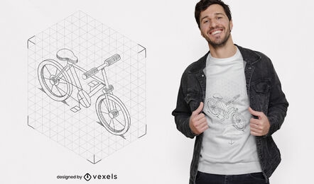 Diseño de camiseta de transporte de bicicletas isométrico.
