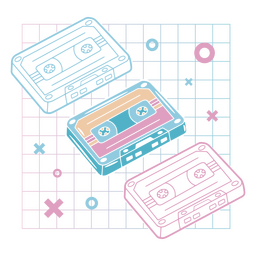 Cassettes vaporwave PNG Design Transparent PNG