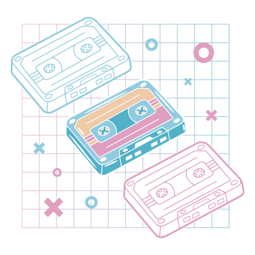 Cassettes vaporwave PNG Design