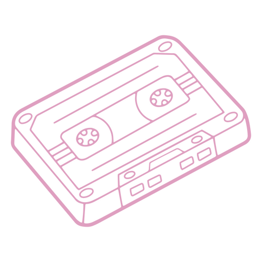 Cassette stroke pink PNG Design