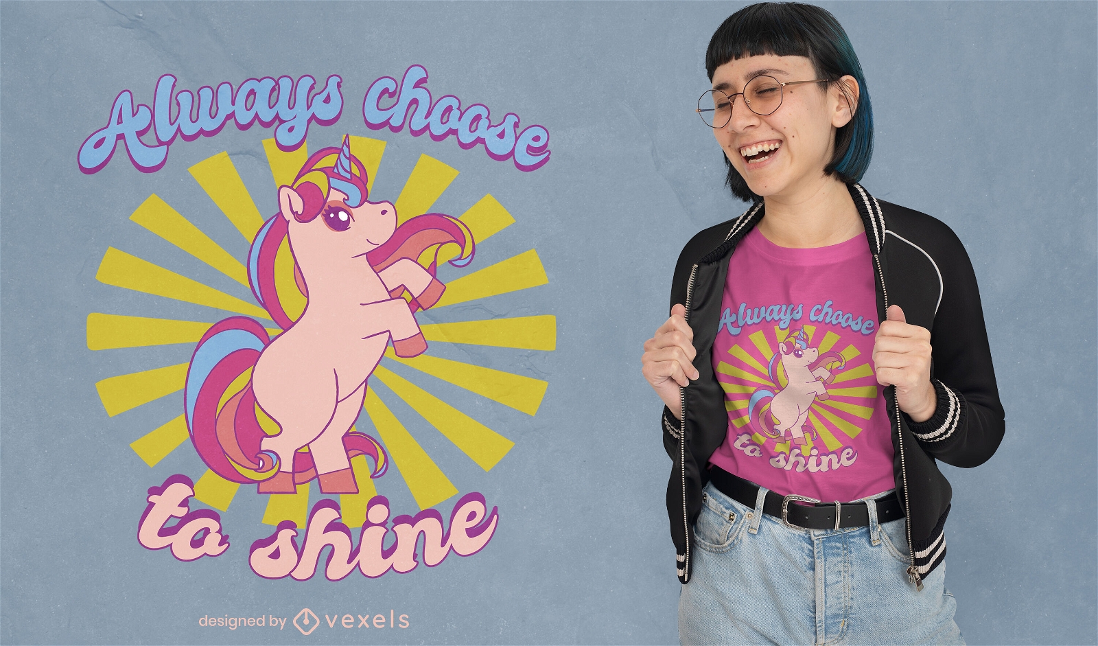 Unicorn choose to shine t-shirt design