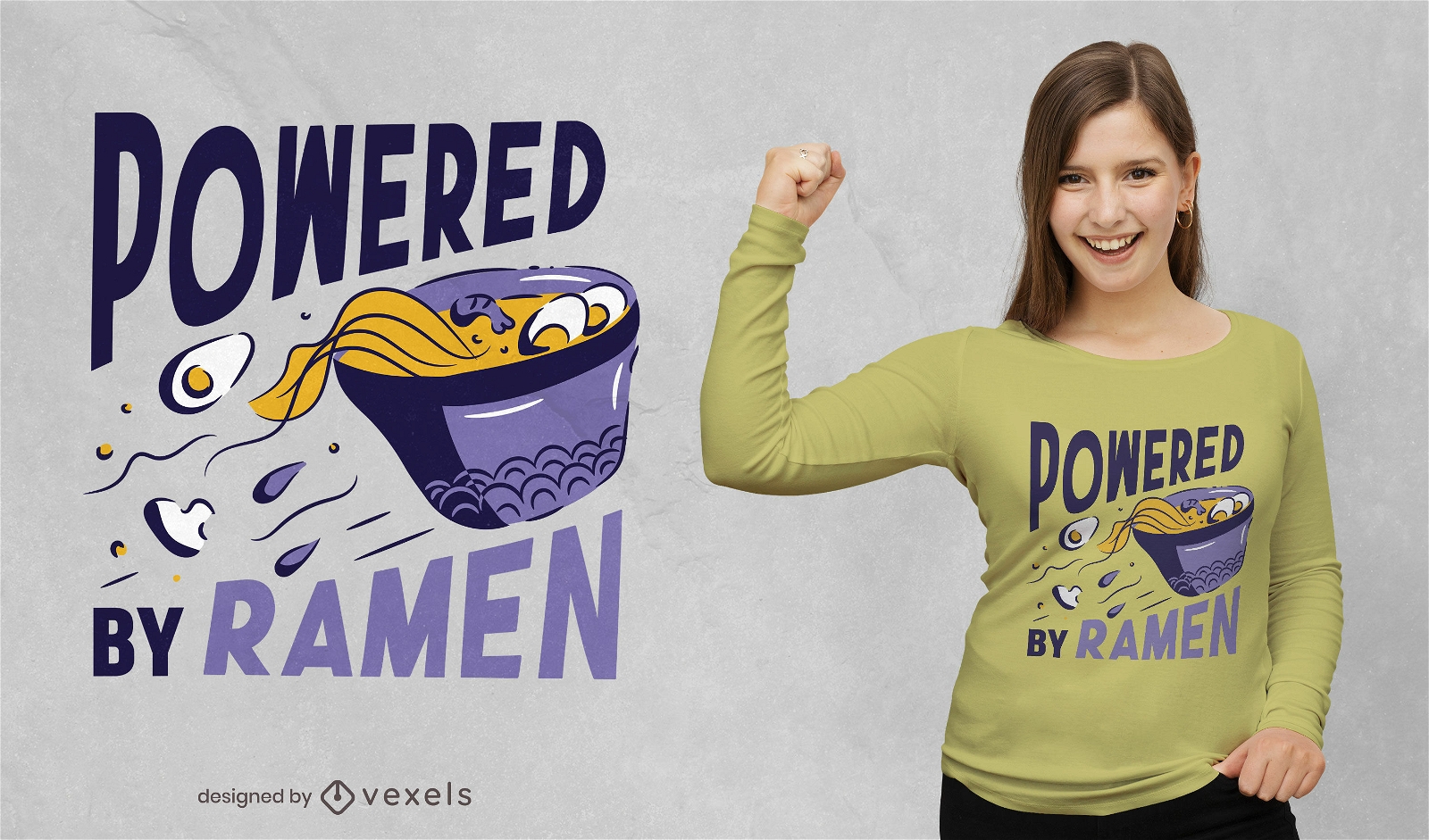 Powered by ramen t-shirt design