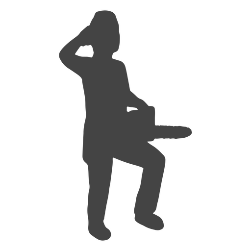 Holzfäller-Kettensäge-Silhouette PNG-Design