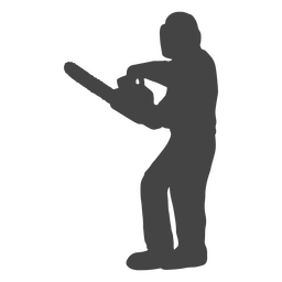 Silhueta de motosserra Woodsman ao ar livre Desenho PNG