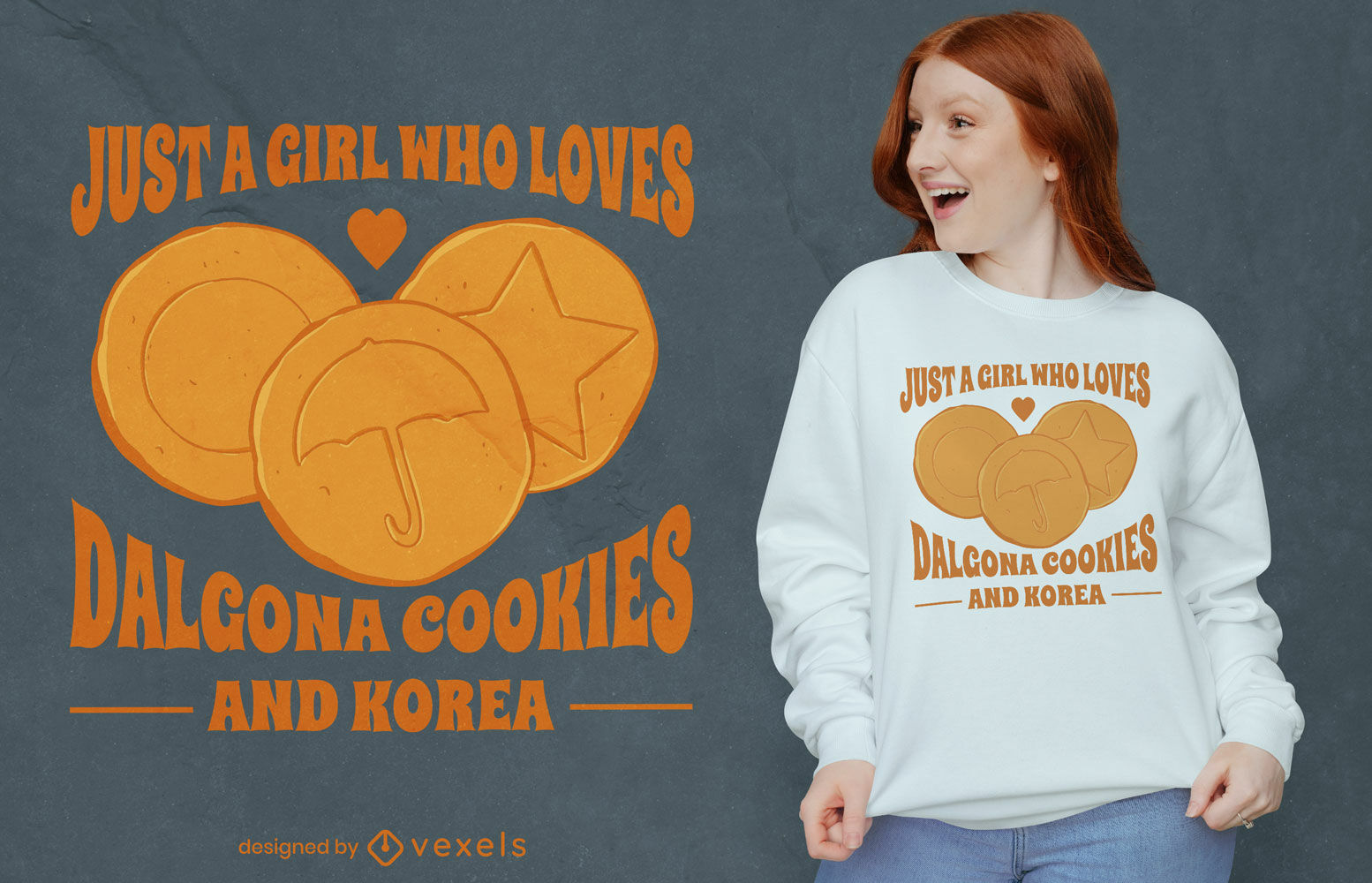 Diseño de camiseta de galletas dulces coreanas