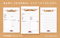 Baby Journal Template KDP Interior Design Vector Download