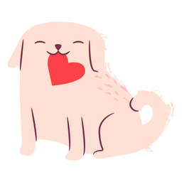 Perro corazón de san valentín Diseño PNG