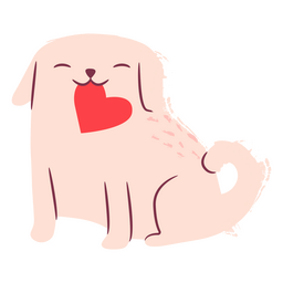 Valentine's day heart dog PNG Design
