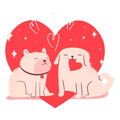 Hunde zum Valentinstag PNG-Design