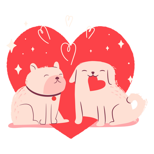 Valentine's day dogs PNG Design