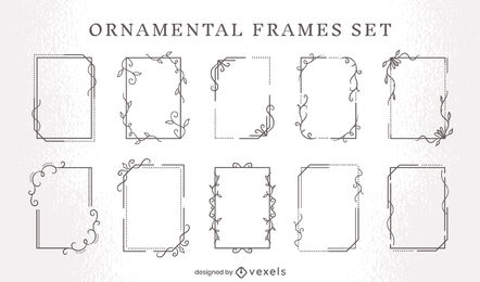Conjunto de marcos ornamentales minimalistas.