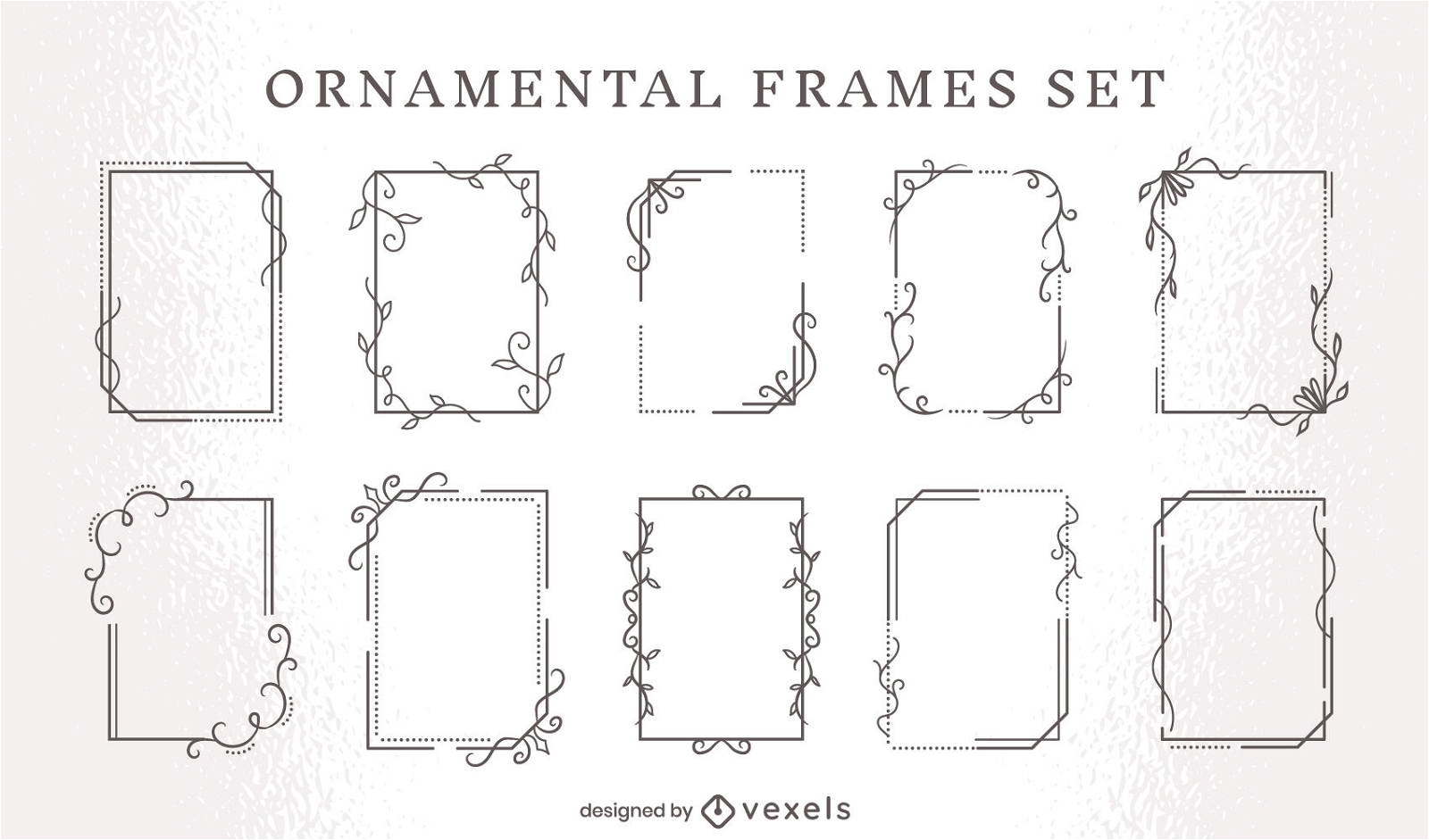 Conjunto de marcos ornamentales minimalistas.
