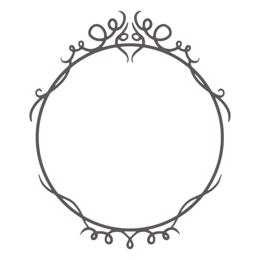 Etiqueta de ornamento circular de moldura