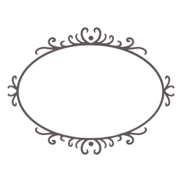 Etiqueta de adorno ovalado de marco Diseño PNG