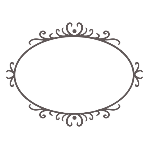 Ovales Ornamentetikett des Rahmens PNG-Design