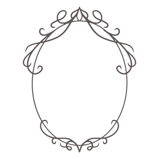 Etiqueta de ornamento de crach? oval de quadro Desenho PNG