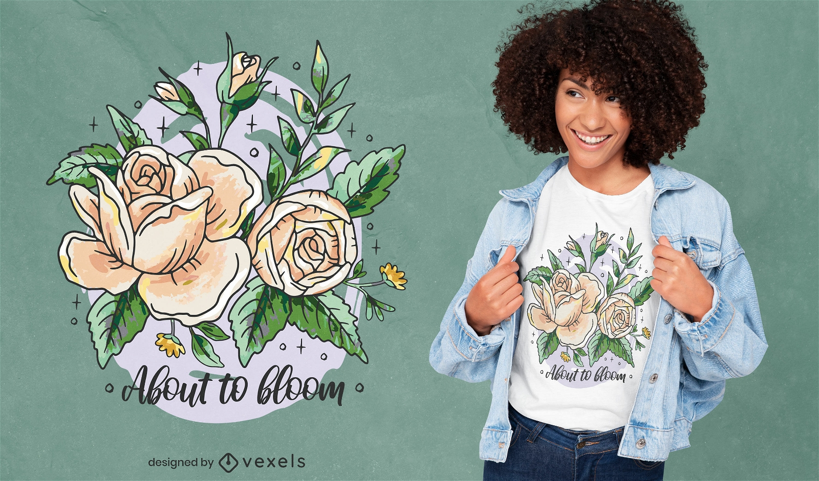 Diseño de camiseta bloom rose bouquet