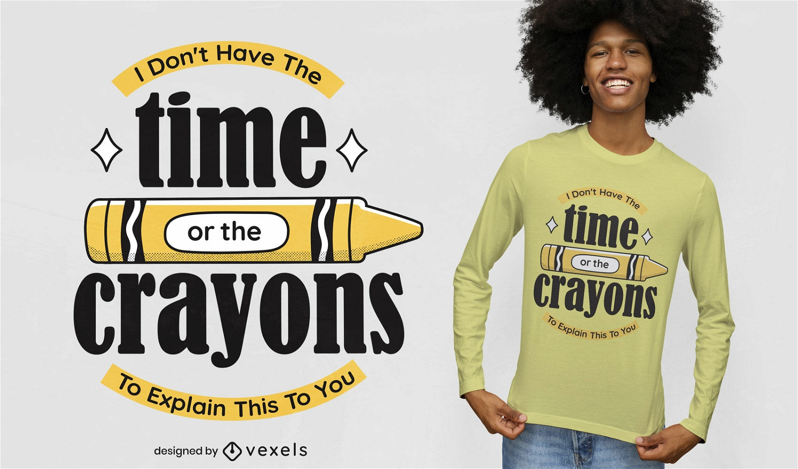 Crayons funny quote t-shirt design