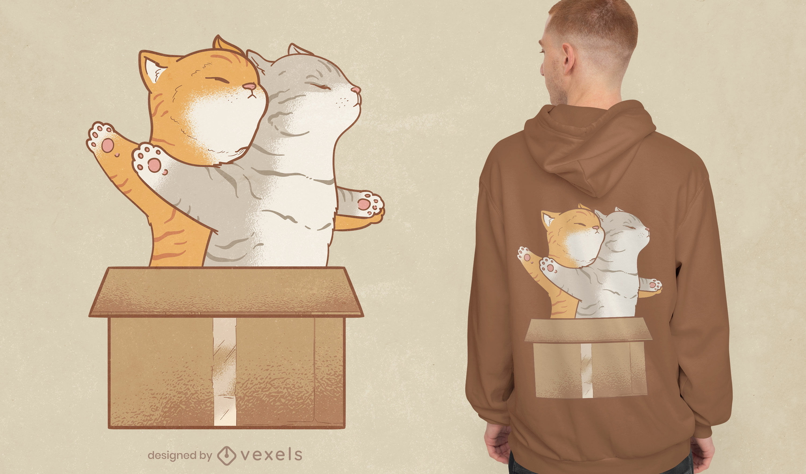 Gatos animales enamorados diseño de camiseta.