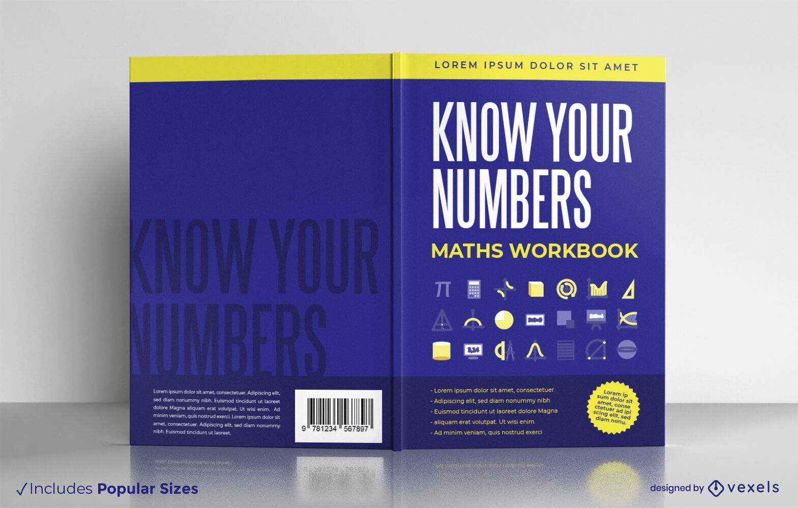 Math education workbook cover design