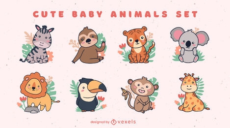 Cute little animals character set