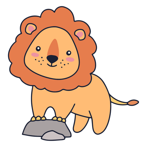 Leão animal bebê fofo Desenho PNG