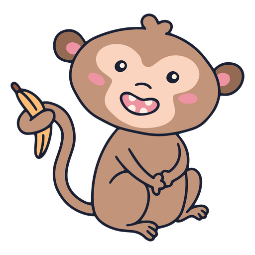 Design PNG E SVG De Personagem De Macaco Bonito Para Camisetas