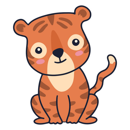 Animal de bebê fofo tigre Desenho PNG