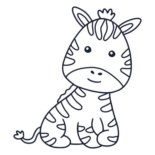 Baby-Zebra-Strichschlag PNG-Design