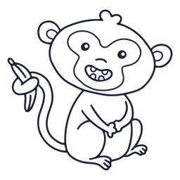 Baby monkey stroke PNG Design