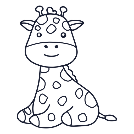 Animal bebé de trazo de jirafa Diseño PNG