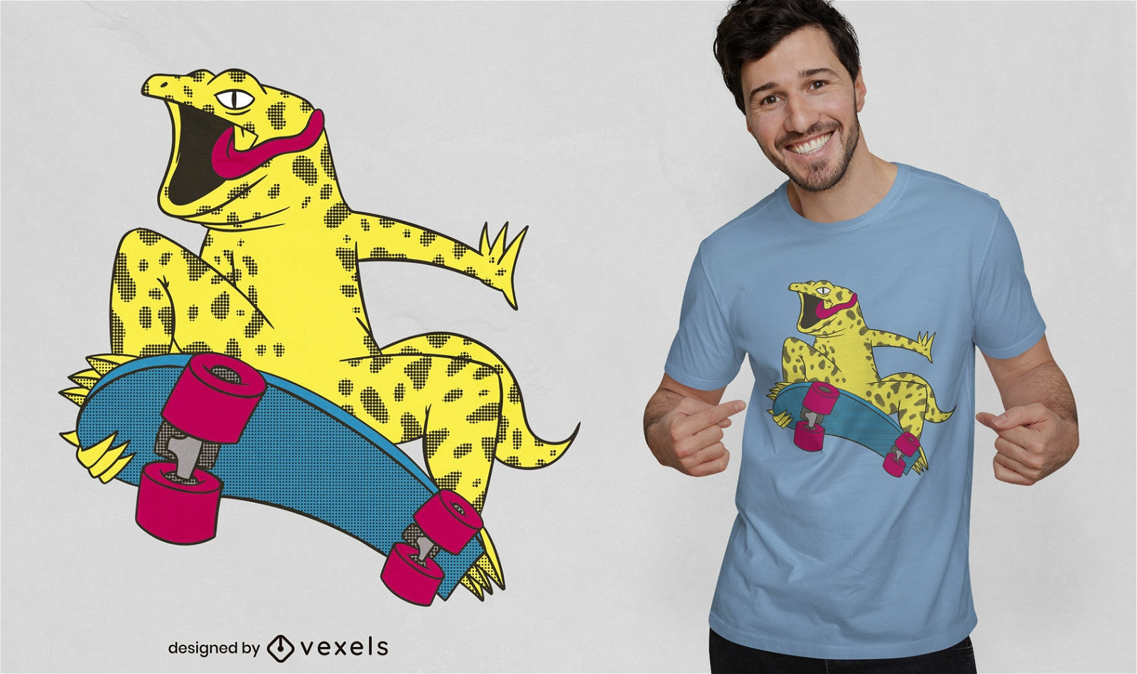 Gecko-Skater-T-Shirt-Design