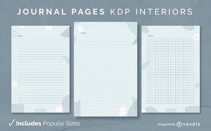 Modelo de diário abstrato orgânico KDP Design de interiores