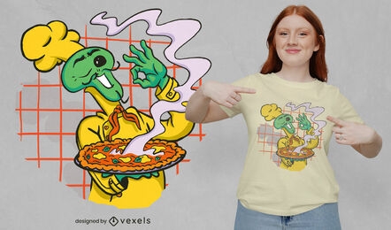 Pizza alien t-shirt design