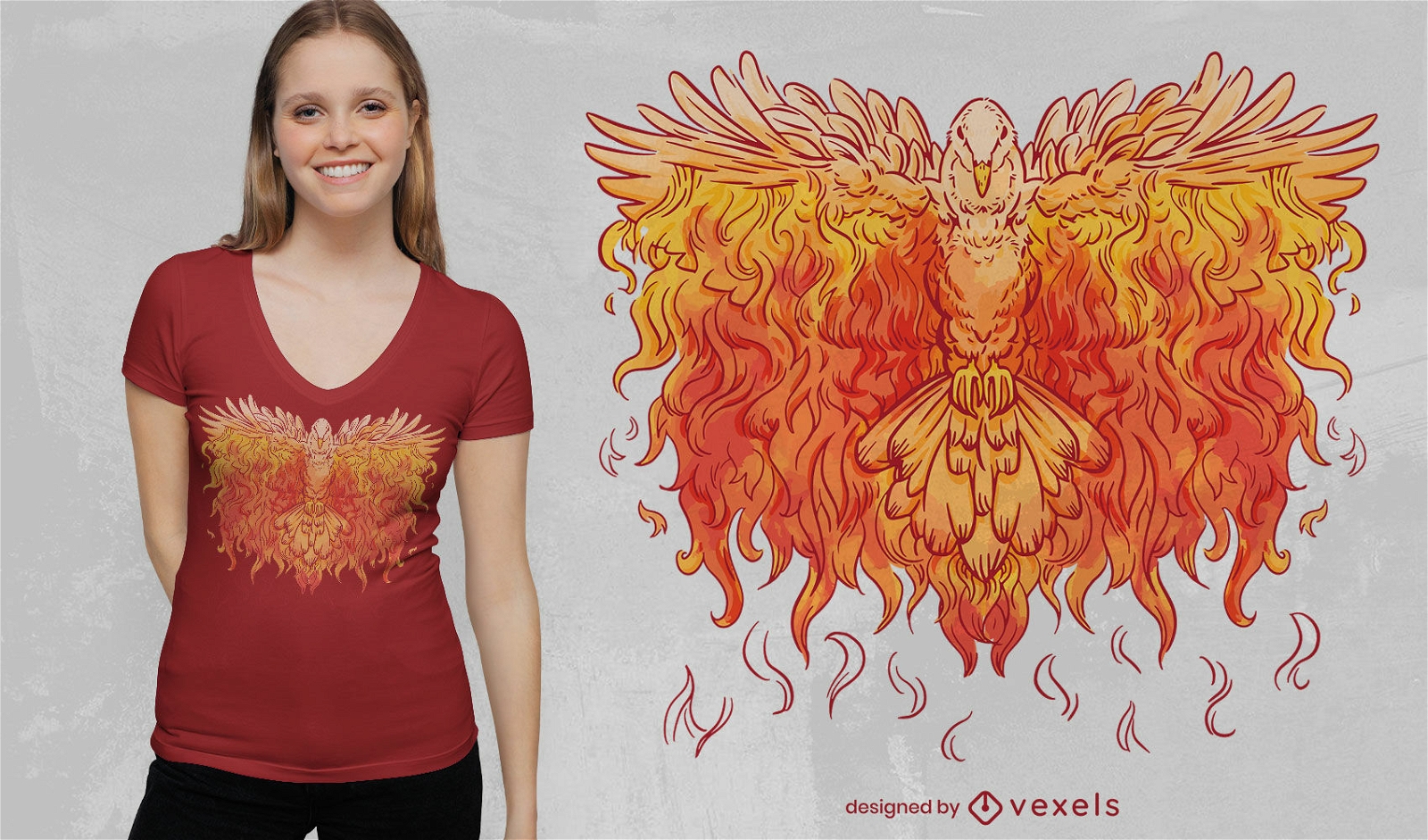 Design de t-shirt Fire Pomba
