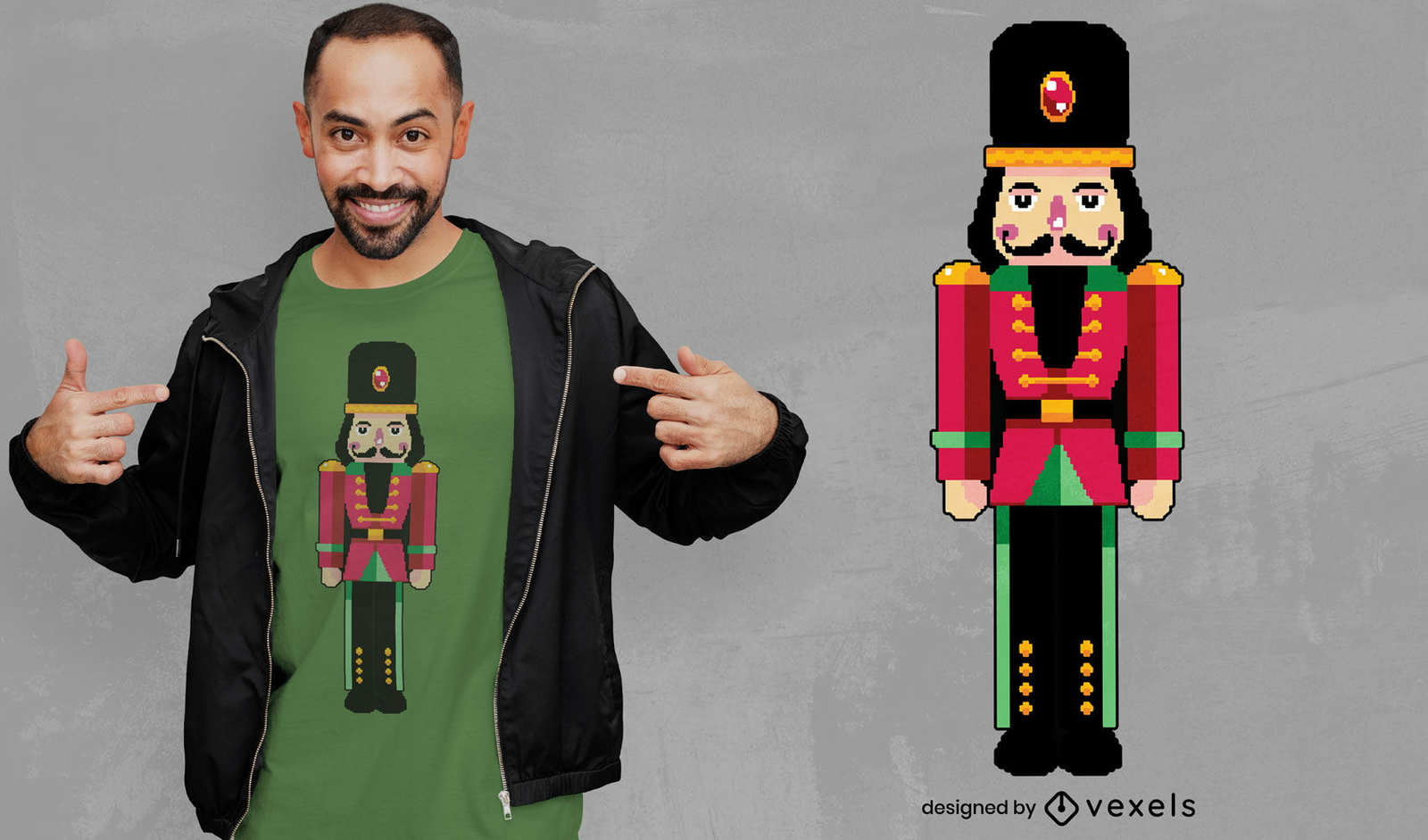 Diseño de camiseta Pixel Nutcracker