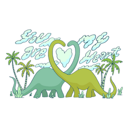 Insignia de cita de dinosaurios del día de san valentín Diseño PNG
