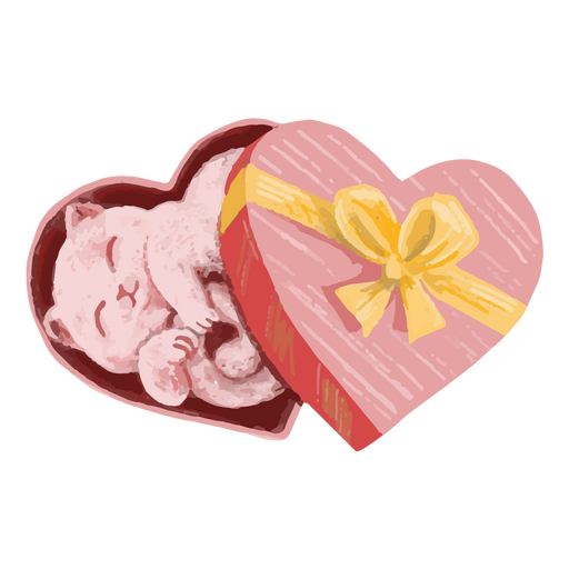 Valentine's day cat icon PNG Design