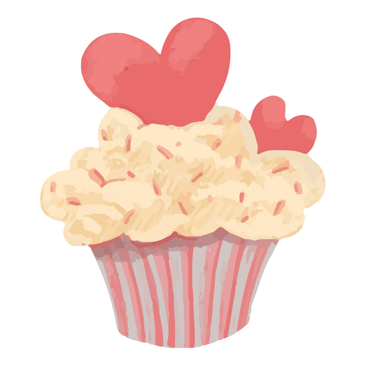 ícone de cupcake de dia dos namorados Desenho PNG