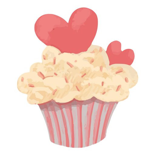 ?cone de cupcake de dia dos namorados Desenho PNG