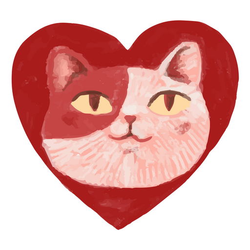 Katze zum Valentinstag PNG-Design