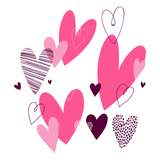 Valentine's day hearts PNG Design