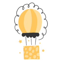 Gelber Heißluftballon PNG-Design