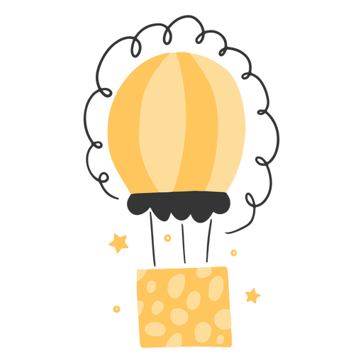 balão de ar quente amarelo Desenho PNG