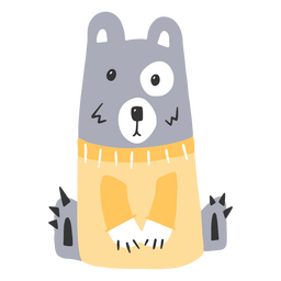 Perro en suéter amarillo Diseño PNG
