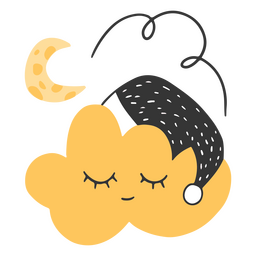 Nuvem dormindo com chapéu Transparent PNG